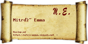 Mitró Emma névjegykártya