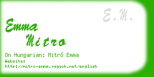 emma mitro business card